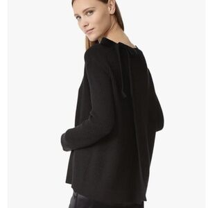 VINCE EUC Cashmere Cotton Long Sleeve Bow Tie Slit Back Sweater S
